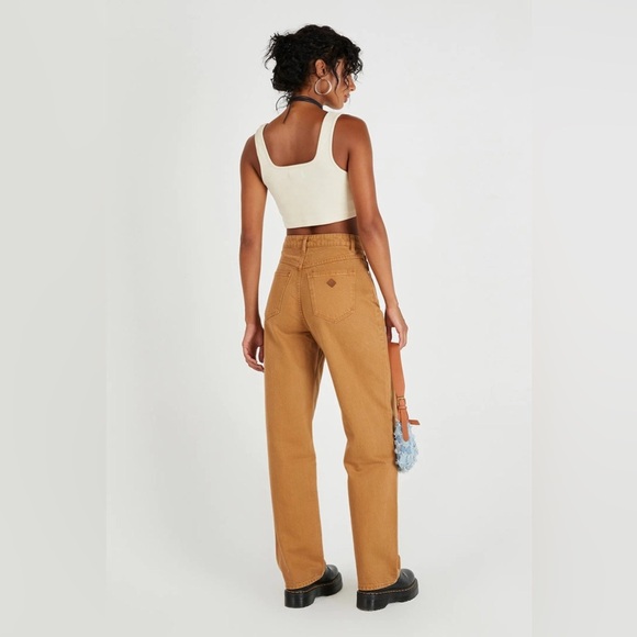 Abrand Carrie Jeans Camel Brown | Women’s Size 24 AU6 High Waist Straight Leg - Picture 16 of 17